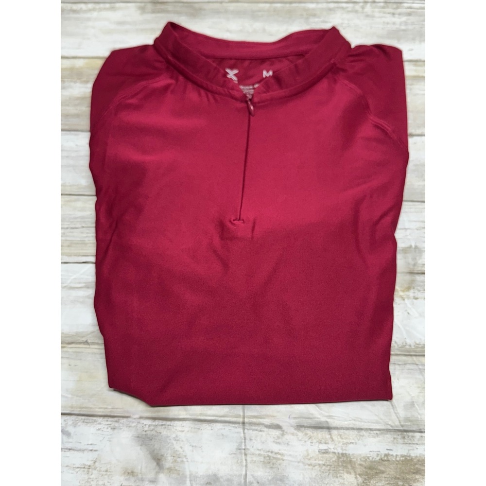 Xersion Quick-Dri Cycling Jersey Womens Medium Cherry Orange Reflective Zip New